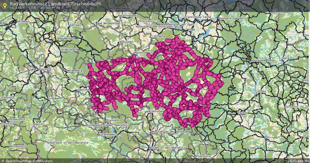 Radverkehrsnetz Landkreis Tirschenreuth (TIR) – Fernradroute auf Rad-Routen.de