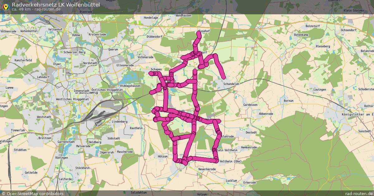 Radverkehrsnetz LK Wolfenbüttel – Fernradroute auf Rad-Routen.de