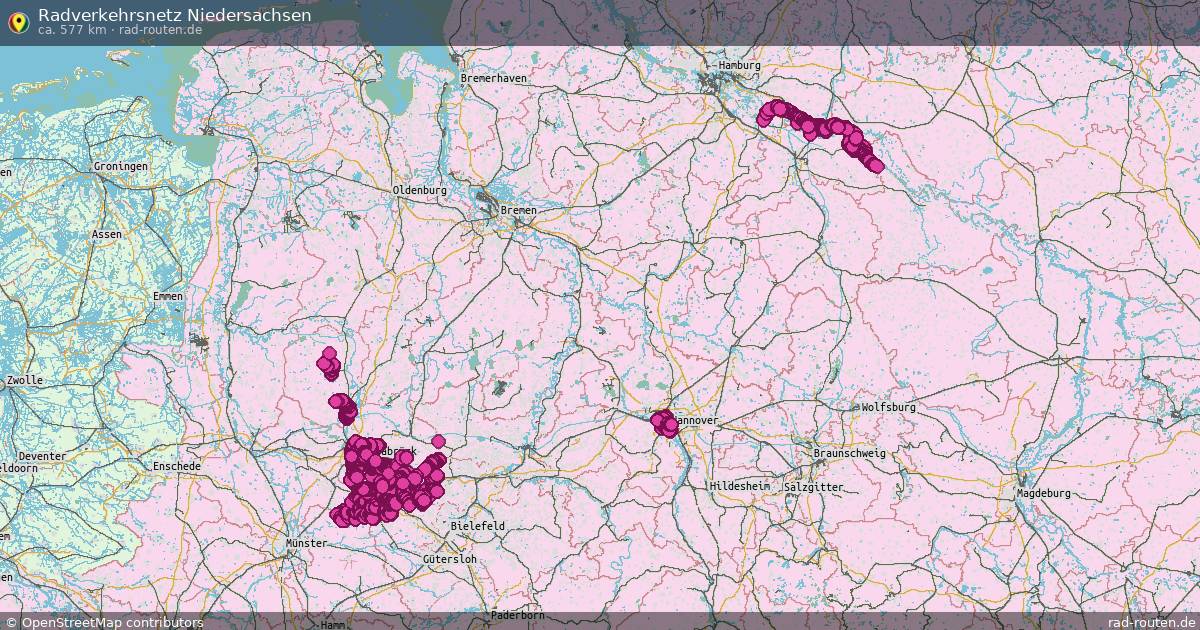 Radverkehrsnetz Niedersachsen – Fernradroute auf Rad-Routen.de