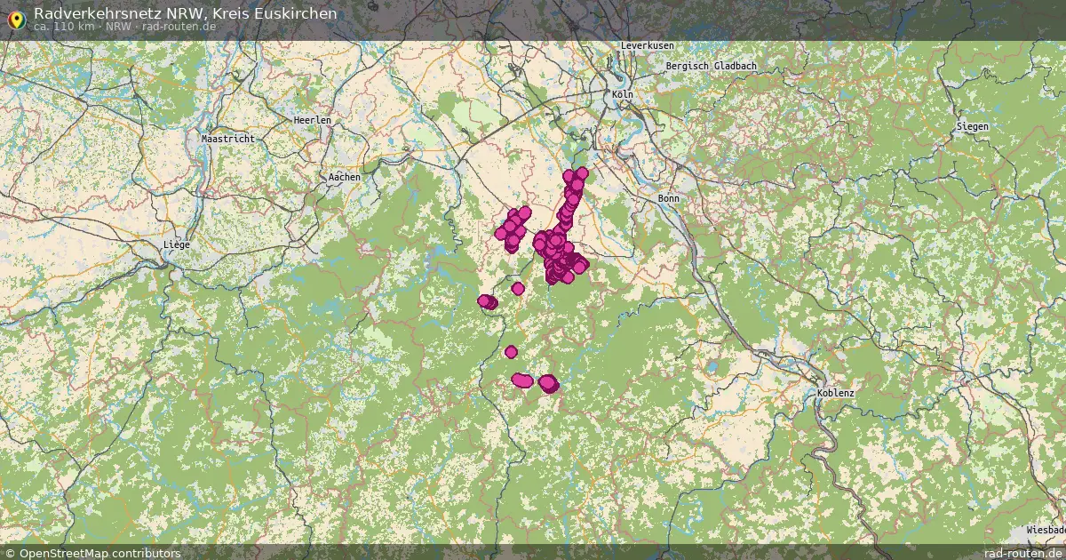 Radverkehrsnetz NRW, Kreis Euskirchen (NRW) – Fernradroute auf Rad-Routen.de