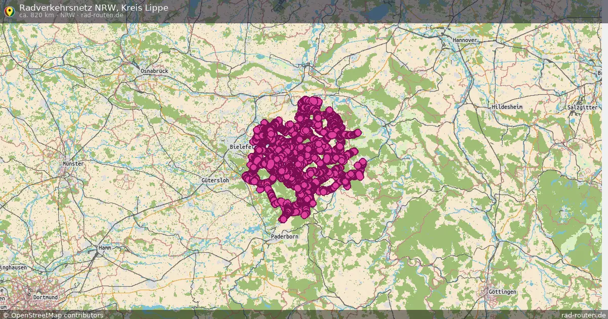 Radverkehrsnetz NRW, Kreis Lippe