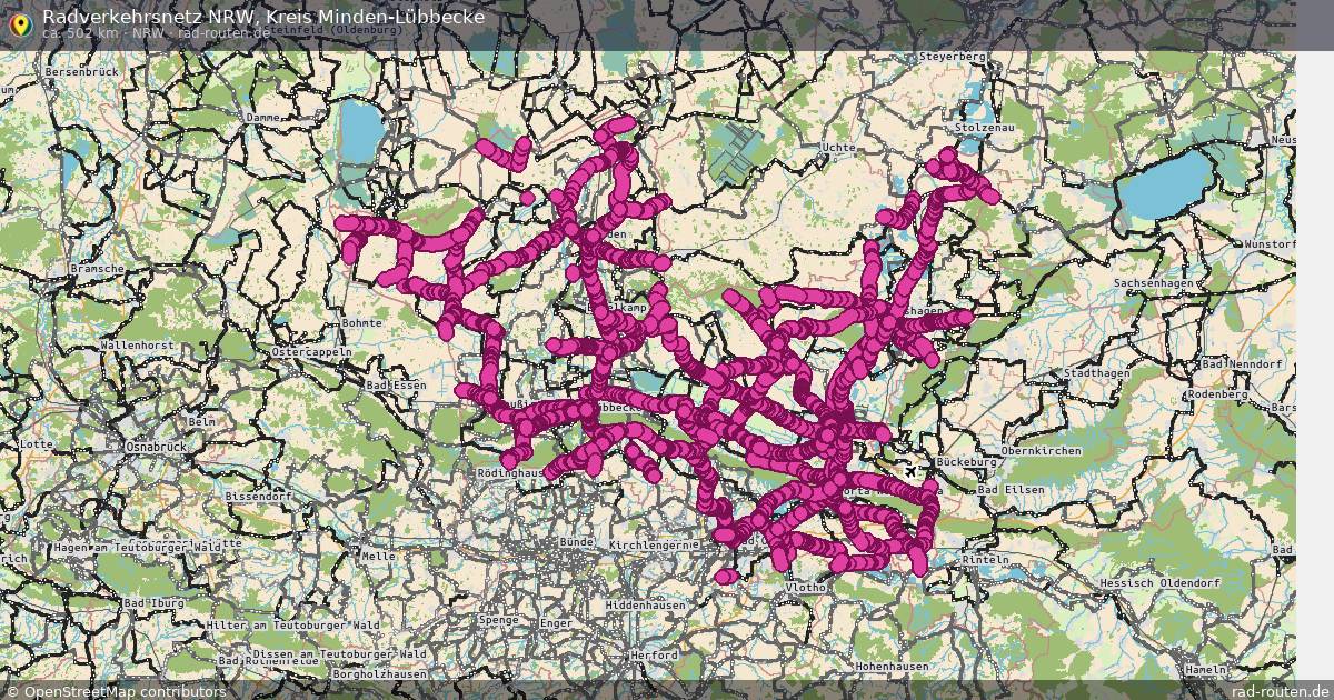 Radverkehrsnetz NRW, Kreis Minden-Lübbecke