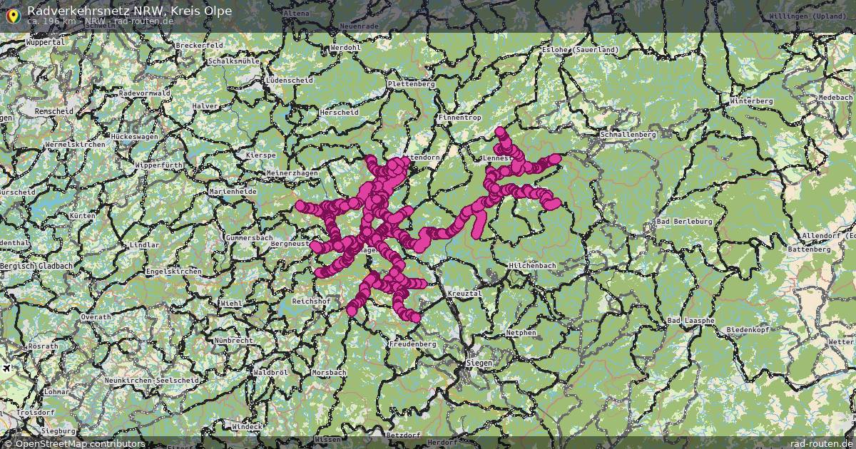 Radverkehrsnetz NRW, Kreis Olpe