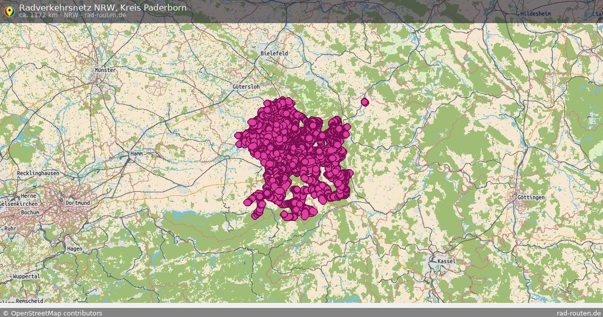 Radverkehrsnetz NRW, Kreis Paderborn (NRW) – Fernradroute auf Rad-Routen.de