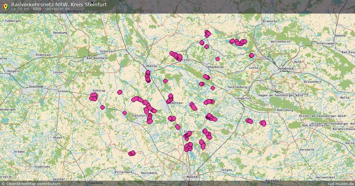 Radverkehrsnetz NRW, Kreis Steinfurt