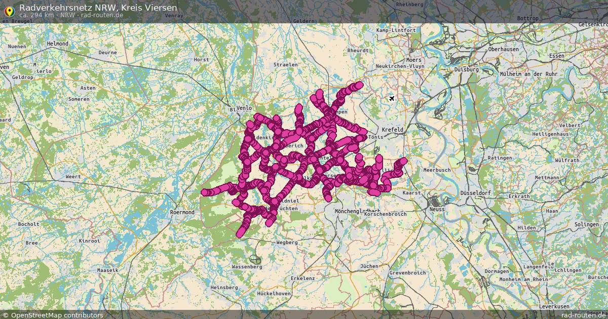 Radverkehrsnetz NRW, Kreis Viersen (NRW) – Fernradroute auf Rad-Routen.de