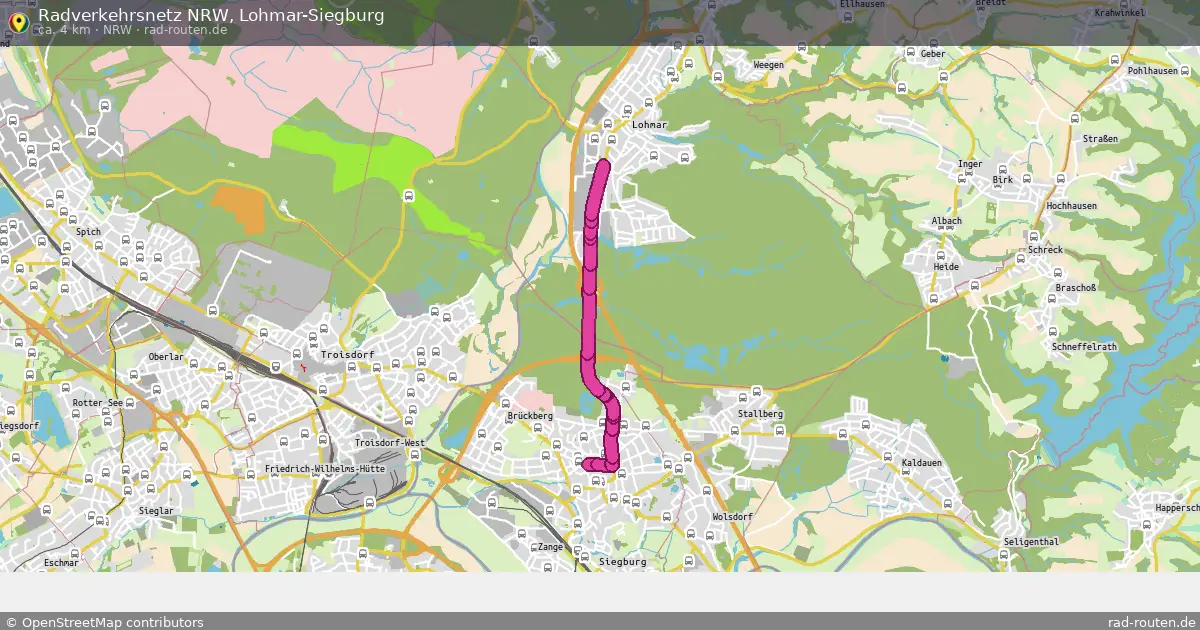 Radverkehrsnetz NRW, Lohmar-Siegburg