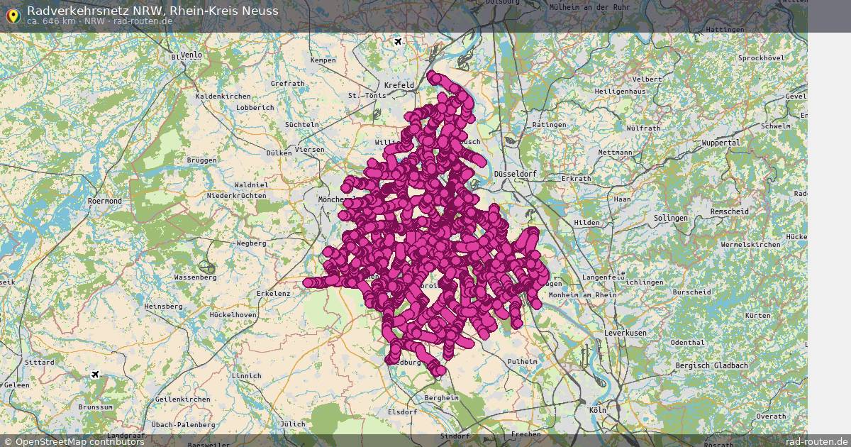 Radverkehrsnetz NRW, Rhein-Kreis Neuss (NRW) – Fernradroute auf Rad-Routen.de