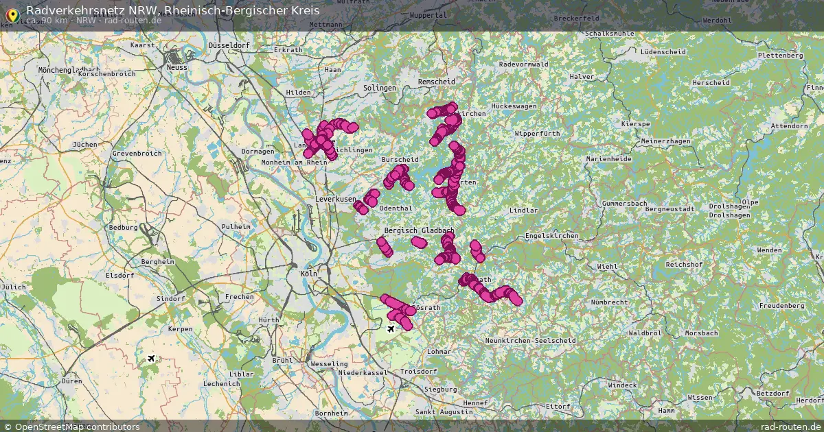 Radverkehrsnetz NRW, Rheinisch-Bergischer Kreis