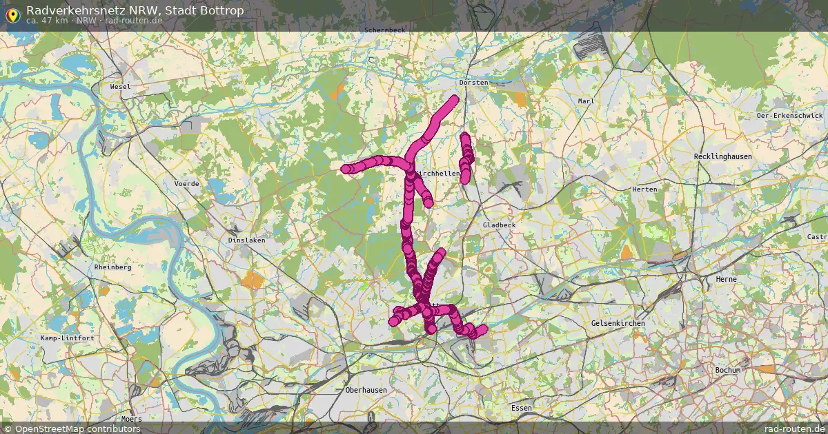 Radverkehrsnetz NRW, Stadt Bottrop