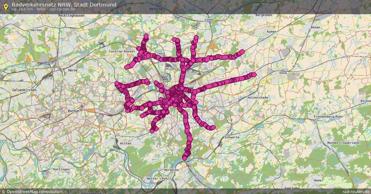 Radverkehrsnetz NRW, Stadt Dortmund (NRW) – Fernradroute auf Rad-Routen.de