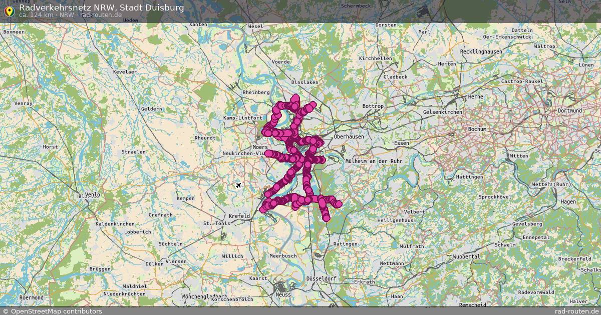 Radverkehrsnetz NRW, Stadt Duisburg (NRW) – Fernradroute auf Rad-Routen.de
