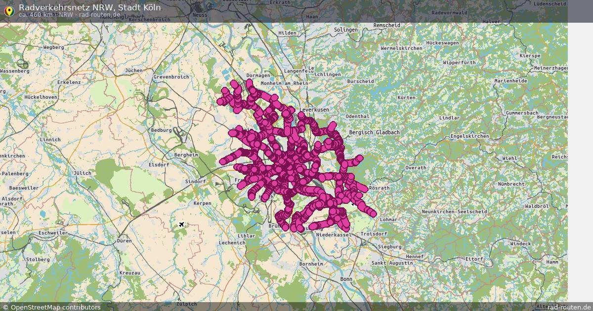Radverkehrsnetz NRW, Stadt Köln (NRW) – Fernradroute auf Rad-Routen.de