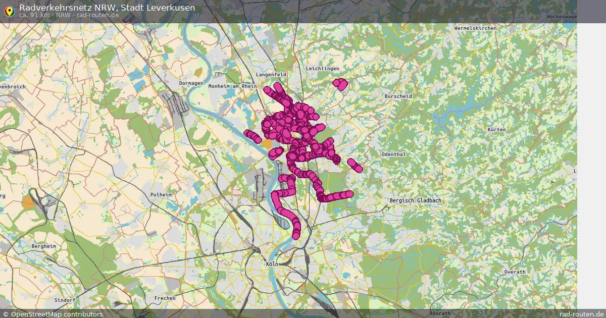 Radverkehrsnetz NRW, Stadt Leverkusen
