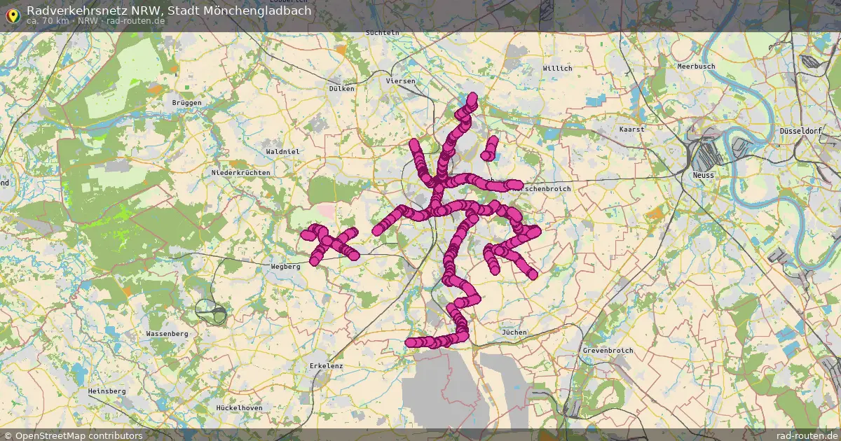 Radverkehrsnetz NRW, Stadt Mönchengladbach (NRW) – Fernradroute auf Rad-Routen.de