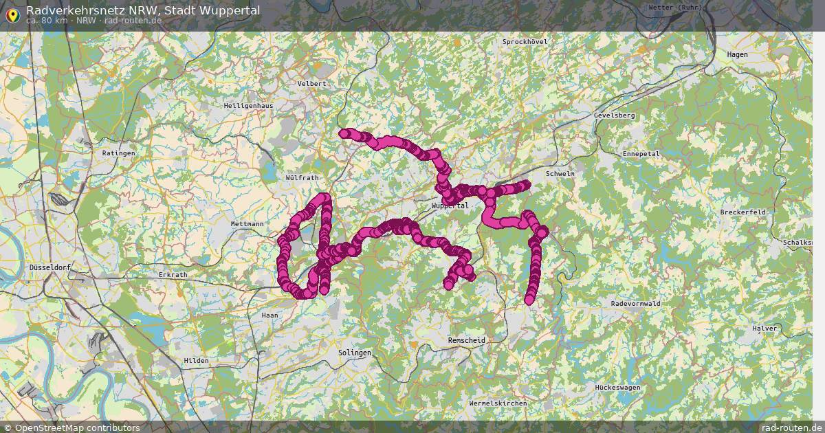 Radverkehrsnetz NRW, Stadt Wuppertal (NRW) – Fernradroute auf Rad-Routen.de