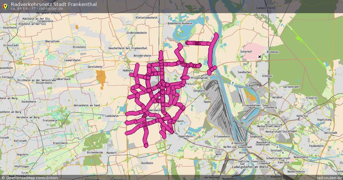Radverkehrsnetz Stadt Frankenthal (FT) – Fernradroute auf Rad-Routen.de