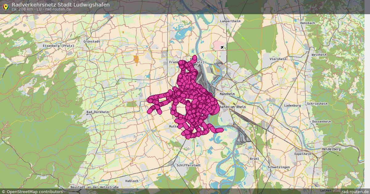 Radverkehrsnetz Stadt Ludwigshafen (LU) – Fernradroute auf Rad-Routen.de