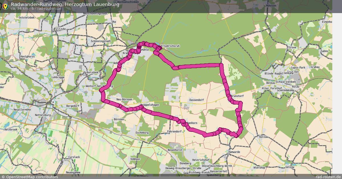 Radwander-Rundweg, Herzogtum Lauenburg (6) – Fernradroute auf Rad-Routen.de