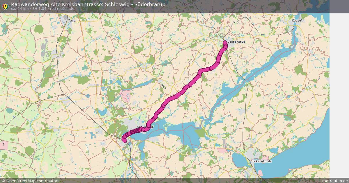 Radwanderweg Alte Kreisbahntrasse: Schleswig - Süderbrarup (SH 1.04) – Fernradroute auf Rad-Routen.de