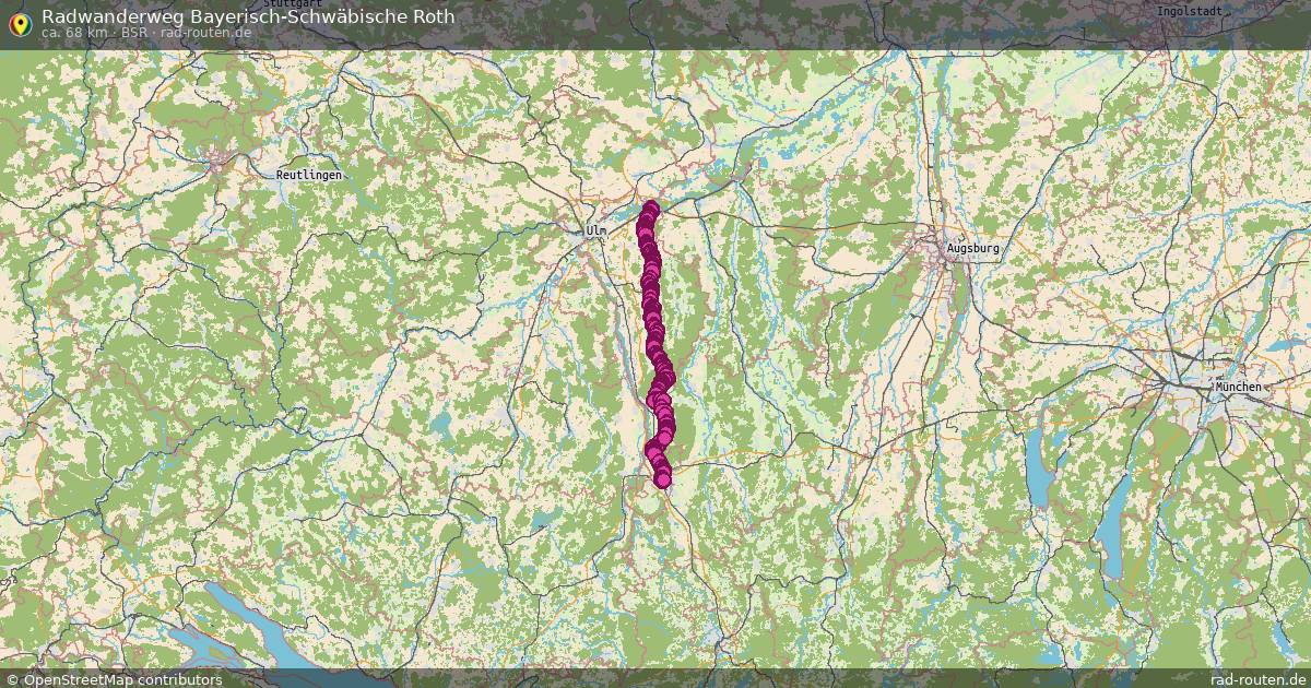 Radwanderweg Bayerisch-Schwäbische Roth (BSR) – Fernradroute auf Rad-Routen.de