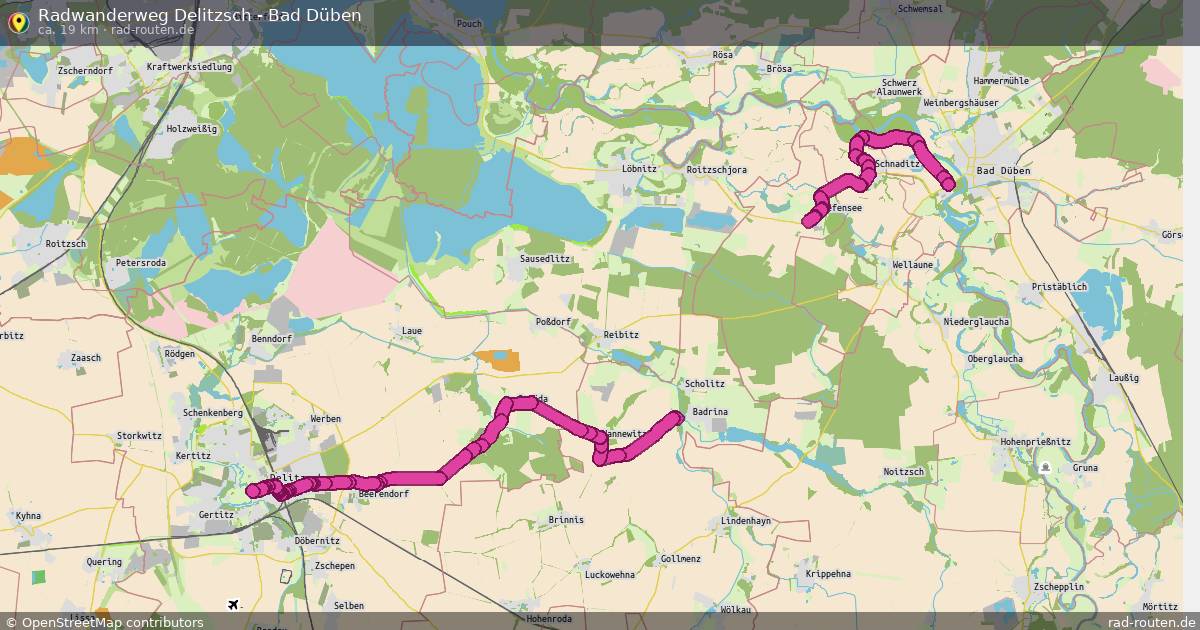 Radwanderweg Delitzsch - Bad Düben – Fernradroute auf Rad-Routen.de