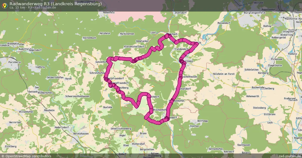 Radwanderweg R3 (Landkreis Regensburg) (R3) – Fernradroute auf Rad-Routen.de