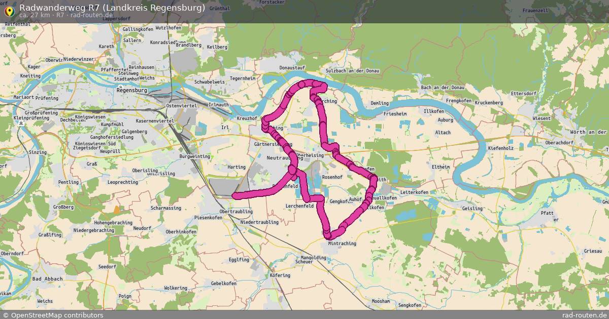 Radwanderweg R7 (Landkreis Regensburg) (R7) – Fernradroute auf Rad-Routen.de