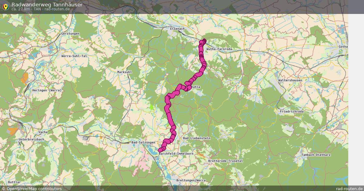 Radwanderweg Tannhäuser (Tan) – Fernradroute auf Rad-Routen.de
