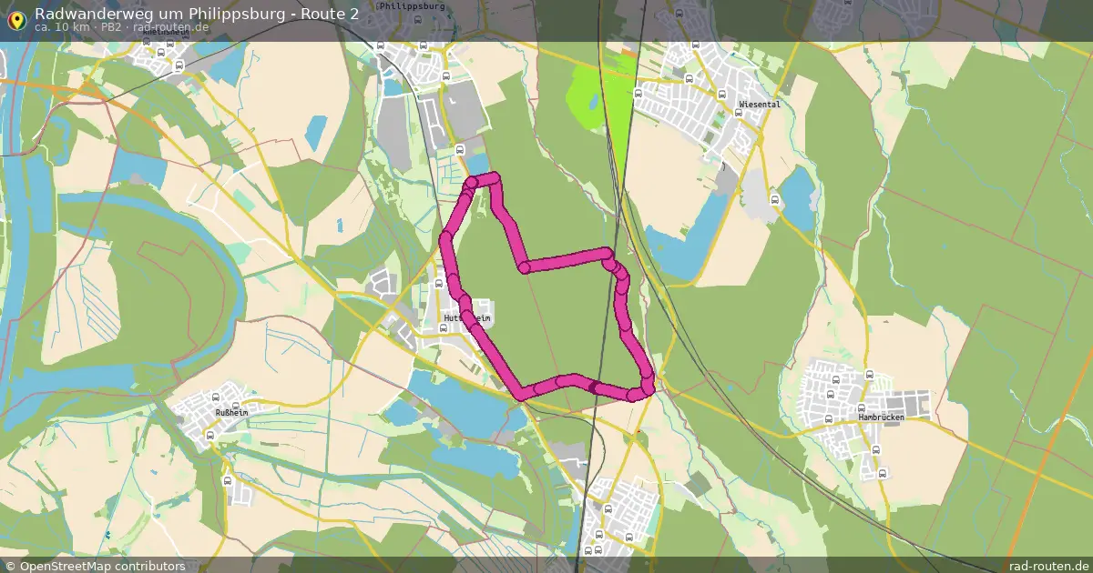 Radwanderweg um Philippsburg - Route 2 (PB2) – Fernradroute auf Rad-Routen.de