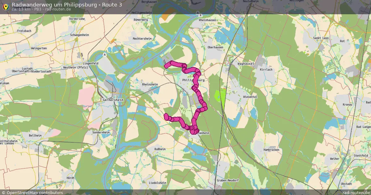 Radwanderweg um Philippsburg - Route 3 (PB3) – Fernradroute auf Rad-Routen.de