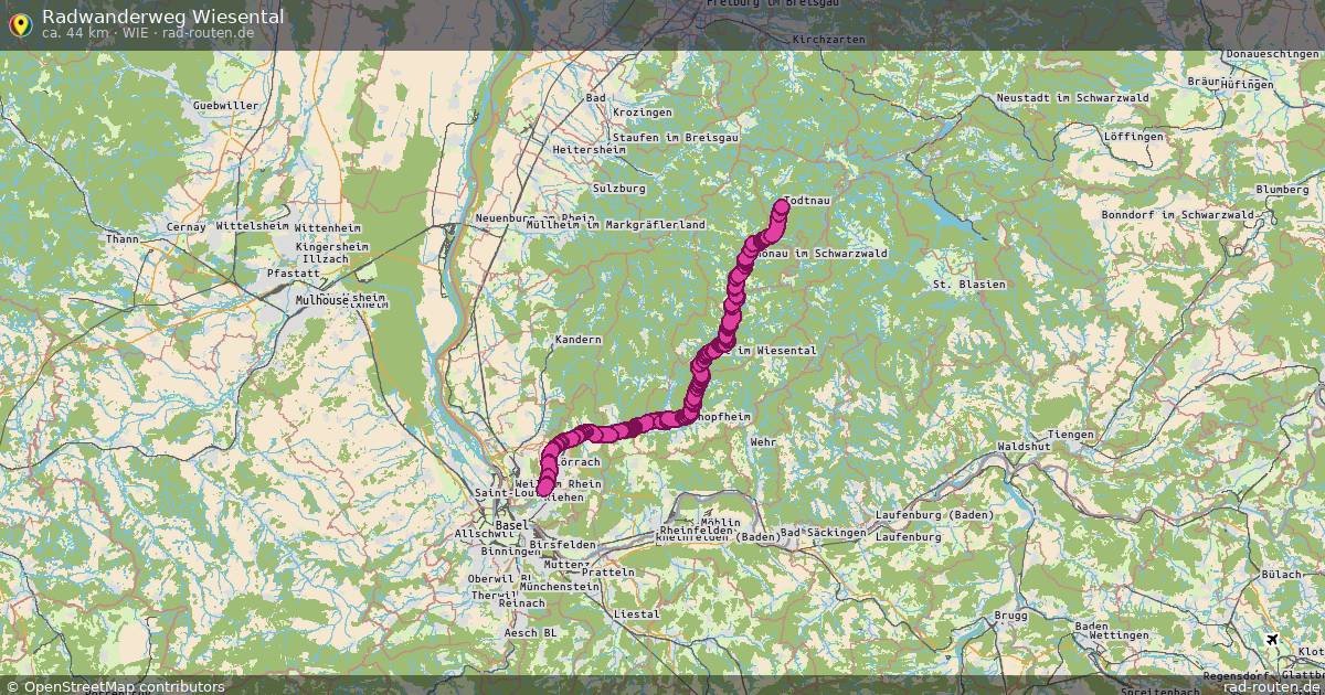 Radwanderweg Wiesental (Wie) – Fernradroute auf Rad-Routen.de