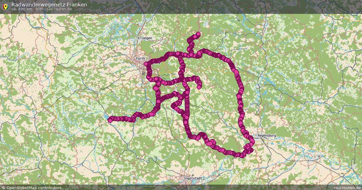 Radwanderwegenetz Franken (BNF) – Fernradroute auf Rad-Routen.de
