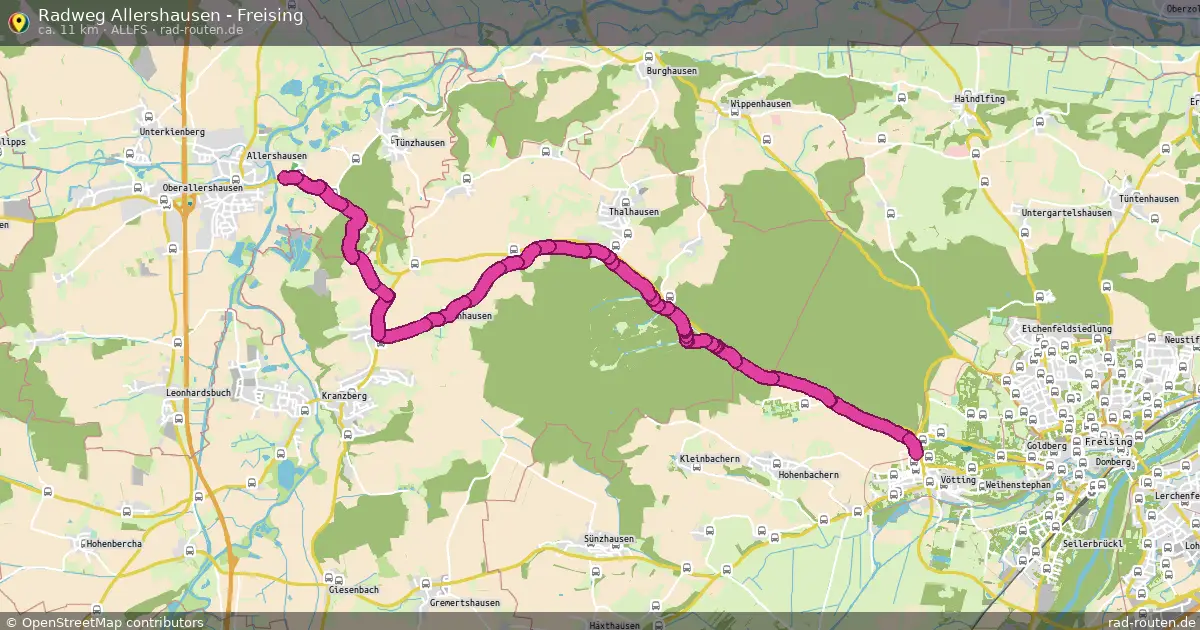 Radweg Allershausen - Freising (AllFS) – Fernradroute auf Rad-Routen.de