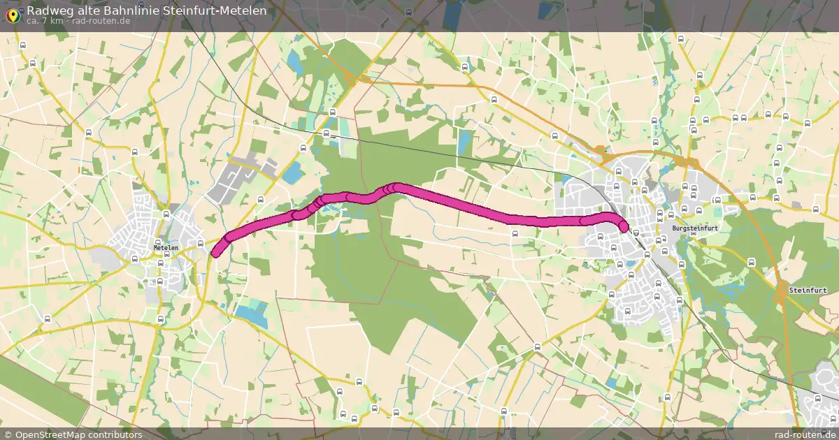 Radweg alte Bahnlinie Steinfurt-Metelen – Fernradroute auf Rad-Routen.de