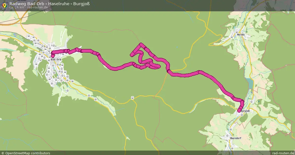 Radweg Bad Orb - Haselruhe - Burgjoß – Fernradroute auf Rad-Routen.de