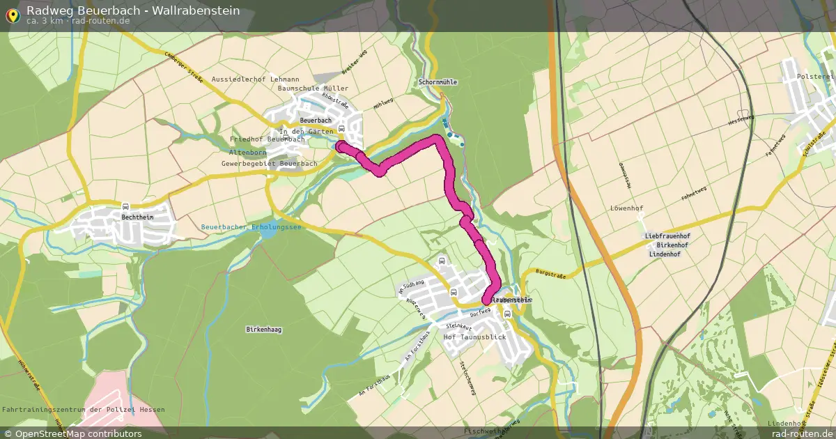 Radweg Beuerbach - Wallrabenstein – Fernradroute auf Rad-Routen.de