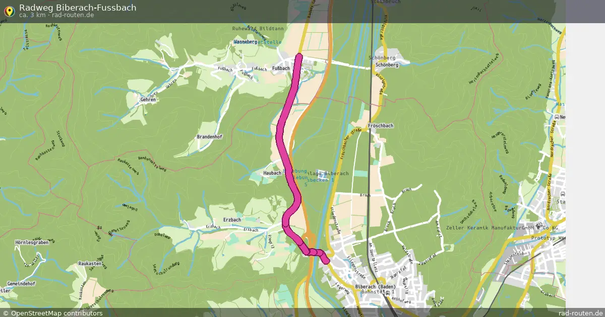 Radweg Biberach-Fussbach – Fernradroute auf Rad-Routen.de