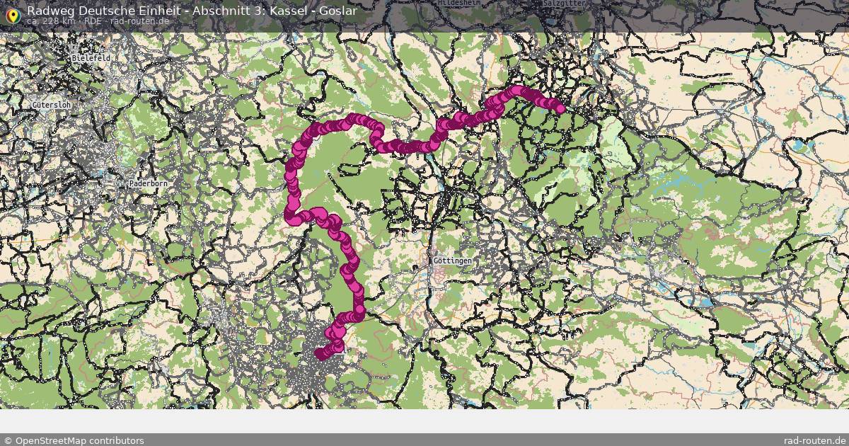 Radweg Deutsche Einheit - Abschnitt 3: Kassel - Goslar (RDE) – Fernradroute auf Rad-Routen.de