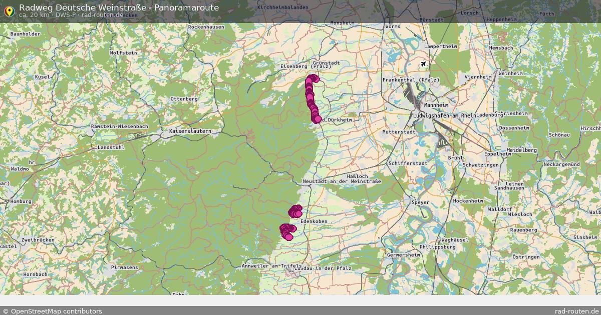 Radweg Deutsche Weinstraße - Panoramaroute (DWS-P) – Fernradroute auf Rad-Routen.de