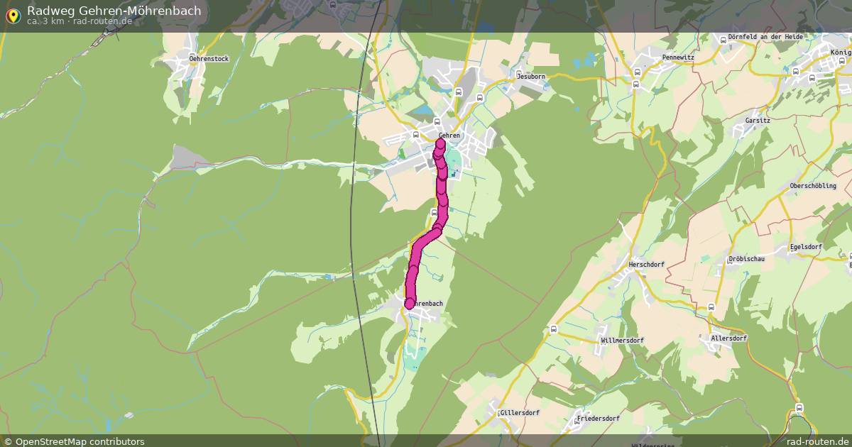 Radweg Gehren-Möhrenbach – Fernradroute auf Rad-Routen.de