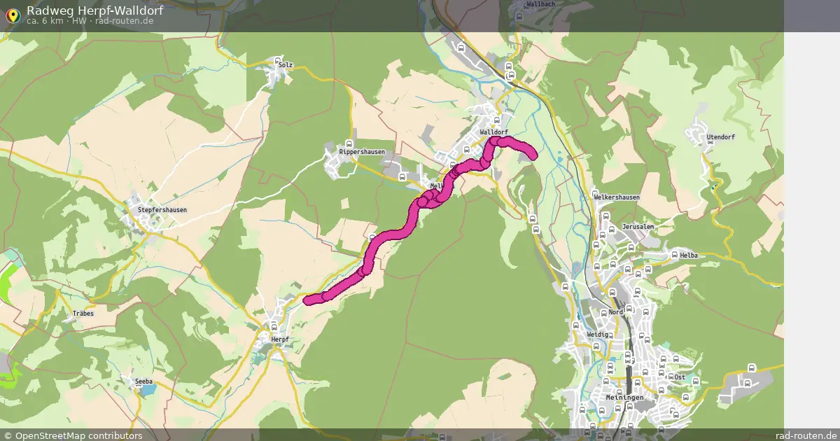 Radweg Herpf-Walldorf (HW) – Fernradroute auf Rad-Routen.de