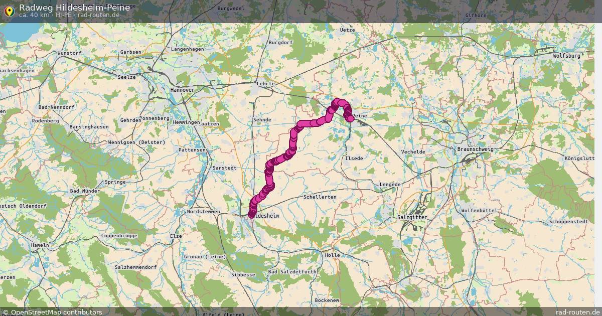 Radweg Hildesheim-Peine (HI-PE) – Fernradroute auf Rad-Routen.de