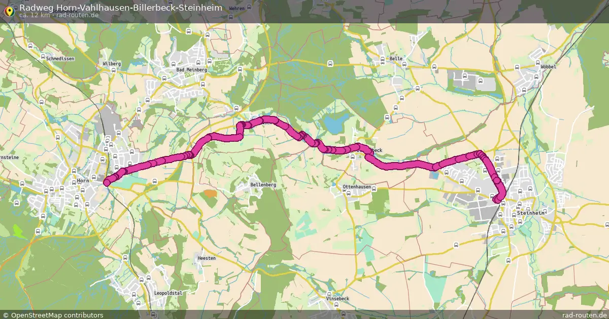 Radweg Horn-Vahlhausen-Billerbeck-Steinheim – Fernradroute auf Rad-Routen.de