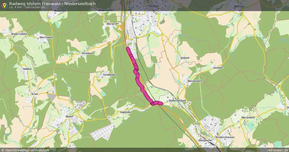 Radweg Idstein Frauwald - Niederseelbach – Fernradroute auf Rad-Routen.de