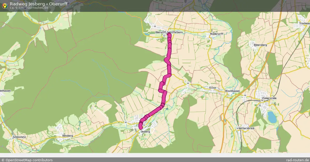 Radweg Jesberg - Oberurff – Fernradroute auf Rad-Routen.de
