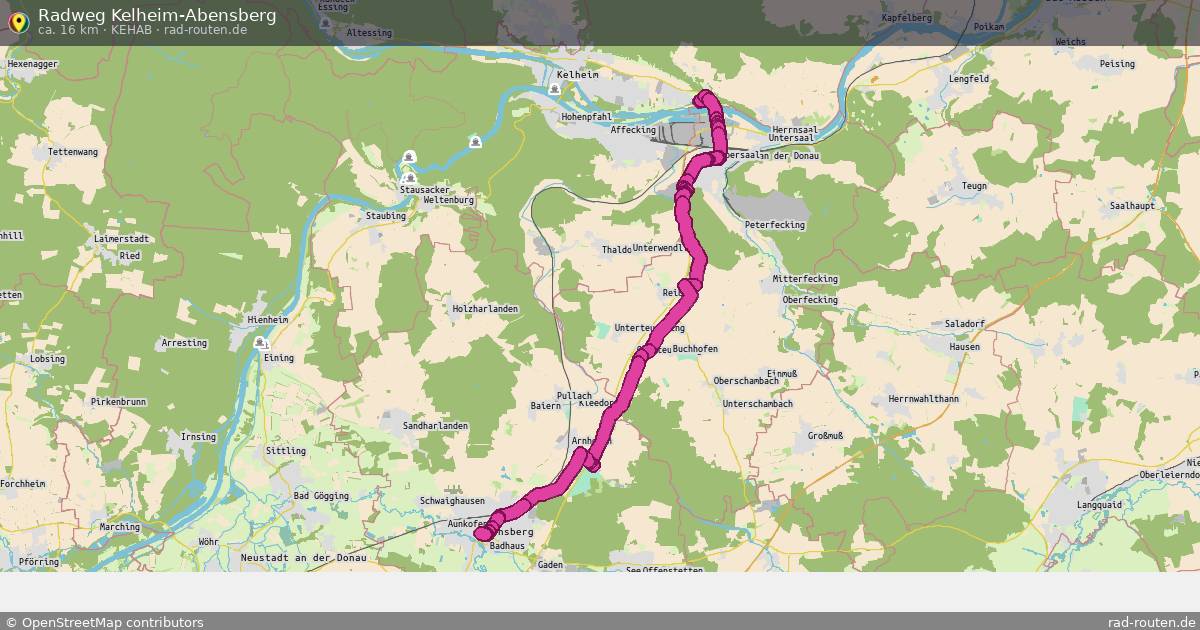 Radweg Kelheim-Abensberg (KehAb) – Fernradroute auf Rad-Routen.de