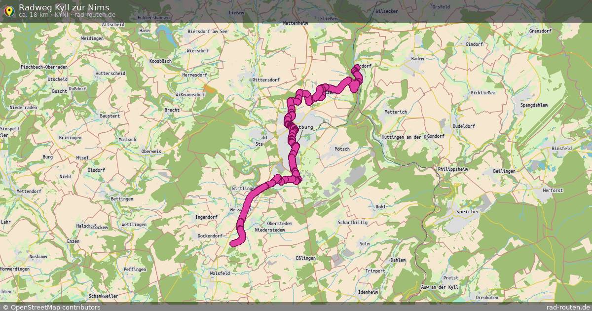 Radweg Kyll zur Nims (KYNI) – Fernradroute auf Rad-Routen.de
