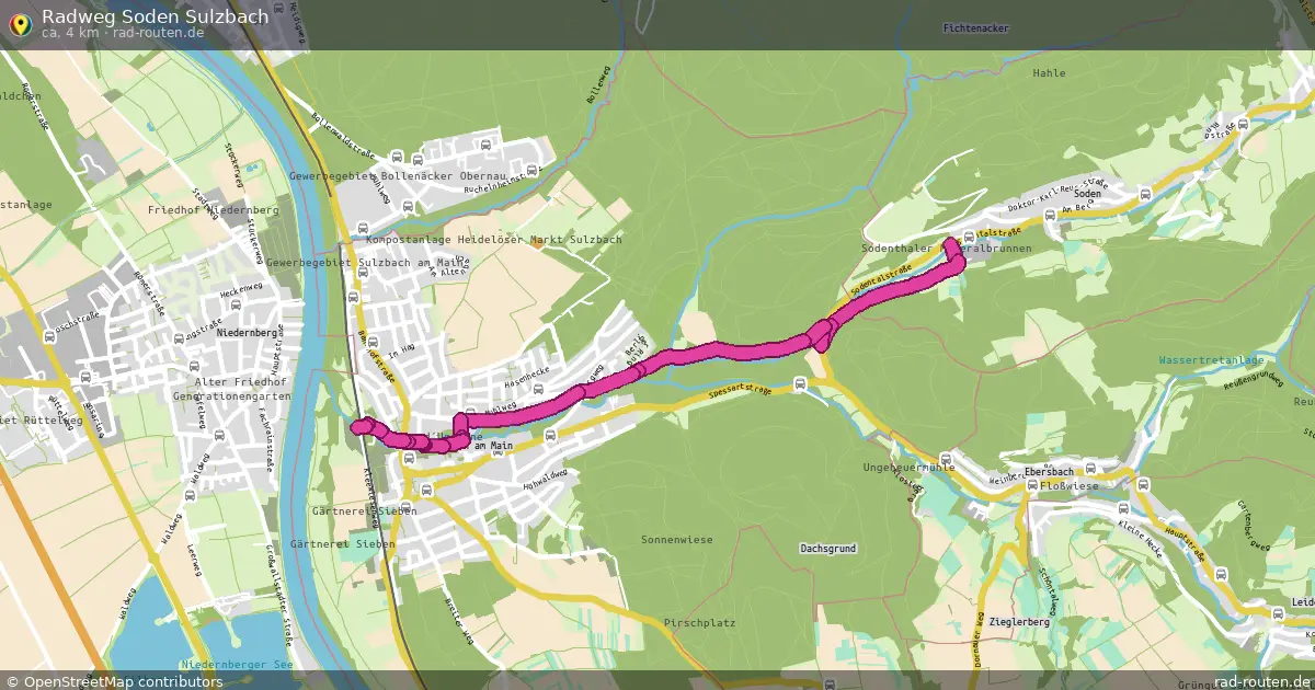 Radweg Soden Sulzbach – Fernradroute auf Rad-Routen.de