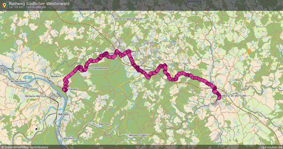 Radweg Südlicher Westerwald – Fernradroute auf Rad-Routen.de